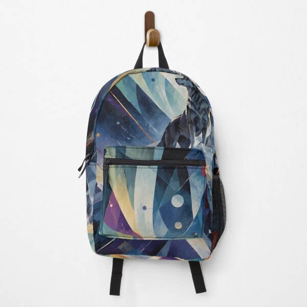 Item preview, Celestial Wolves on a Mountain Peak – Geometric Cosmic Wildlife Art designed and sold by GutyzDesignsES.