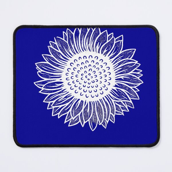 Item preview, White Linocut Style Sunflower on Black designed and sold by digitalbob60.