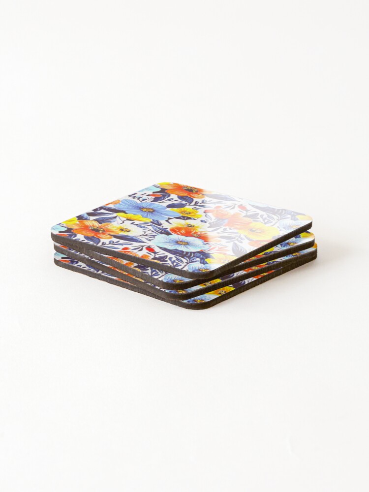 Thumbnail 4 of 5, Coasters (Set of 4), Flower Patterns designed and sold by ViaARTfactory.