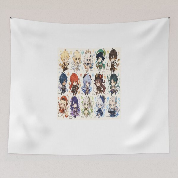 Item preview, Genshin Impact Chibi Characters  Classic T-Shirt designed and sold by oganespegenh.