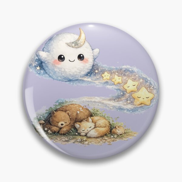 Item preview, Kawaii Moon Spirit Illustration – Cute Sleepy Stars Night Sky Art designed and sold by MagicMakerPh.
