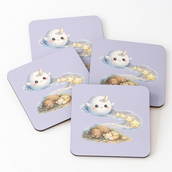 Item preview, Kawaii Moon Spirit Illustration – Cute Sleepy Stars Night Sky Art designed and sold by MagicMakerPh.