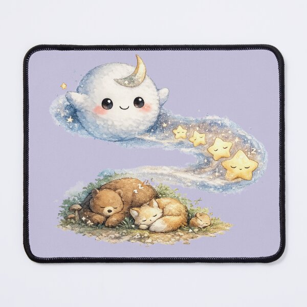 Item preview, Kawaii Moon Spirit Illustration – Cute Sleepy Stars Night Sky Art designed and sold by MagicMakerPh.
