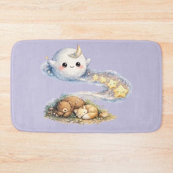 Item preview, Kawaii Moon Spirit Illustration – Cute Sleepy Stars Night Sky Art designed and sold by MagicMakerPh.