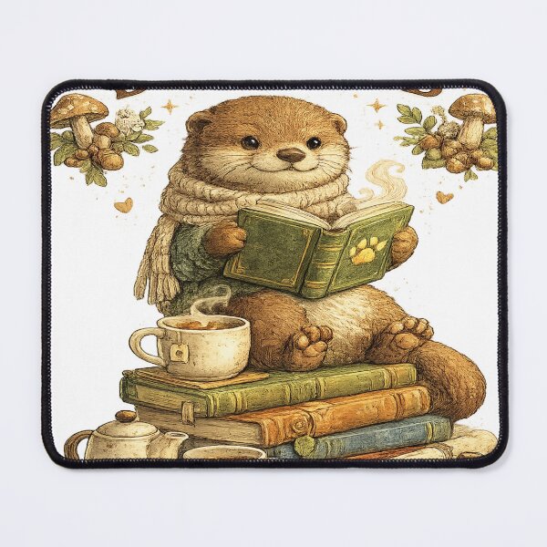 Item preview, Book Club Otter – Cozy Animal Clubs Collection designed and sold by بيعها | Bee3ha.