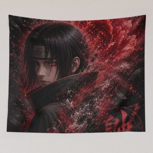 Item preview, Itachi Uchiha Crimson Sharingan Dark Anime Art Print designed and sold by Dyan4.