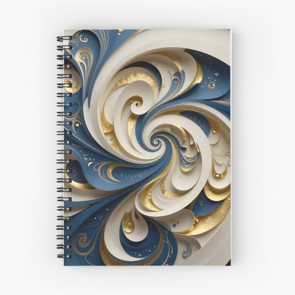 Item preview, Intricate Spiral in Blue and Gold designed and sold by Vicky Brago-Mitchell®.
