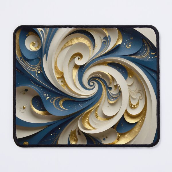Item preview, Intricate Spiral in Blue and Gold designed and sold by Vicky Brago-Mitchell®.