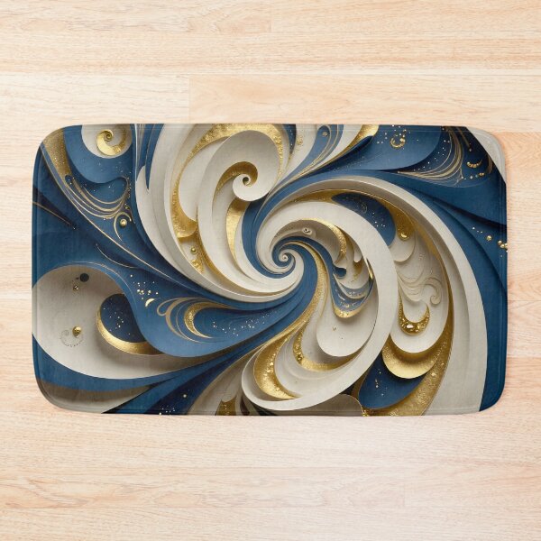 Item preview, Intricate Spiral in Blue and Gold designed and sold by Vicky Brago-Mitchell®.