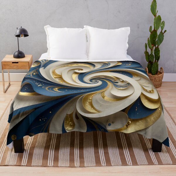 Item preview, Intricate Spiral in Blue and Gold designed and sold by Vicky Brago-Mitchell®.