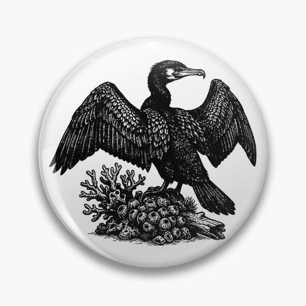 Item preview, Vintage Woodcut Cormorant Illustration designed and sold by DuckOddity.