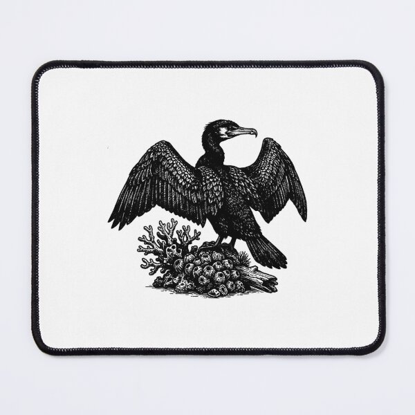 Item preview, Vintage Woodcut Cormorant Illustration designed and sold by DuckOddity.