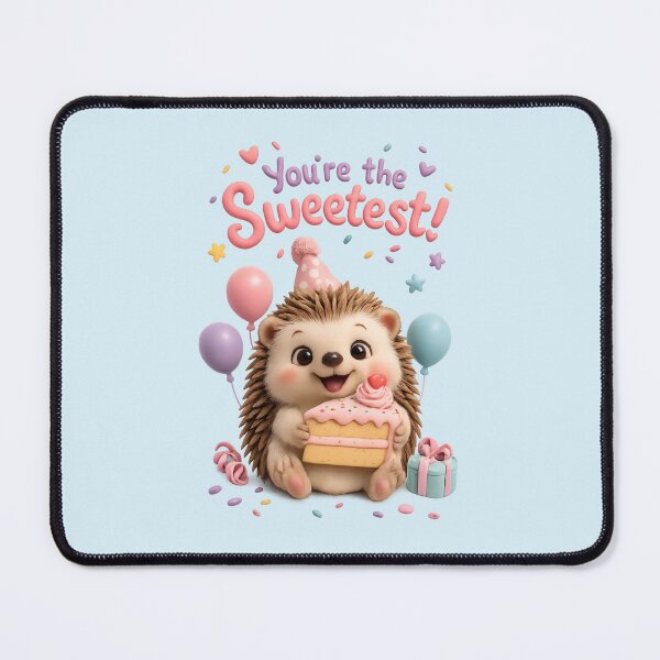 Item preview, Cute Baby Hedgehog Cake Party | Kawaii 3D Happy Birthday Animal Art designed and sold by Moons Studio.