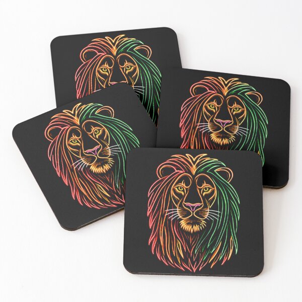 Item preview, Neon Rastafarian Lion designed and sold by vilvilart.