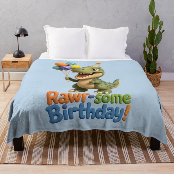 Item preview, Cute T-Rex Birthday Dinosaur - Rawr-some Birthday | Kawaii 3D Happy Birthday Animal Art designed and sold by Moons Studio.