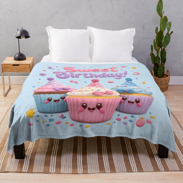 Item preview, Kawaii Cupcake Birthday Party | Cute 3D Pastel Dessert Art designed and sold by Moons Studio.