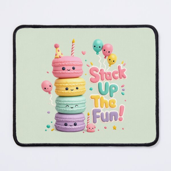 Item preview, Cute Pastel Macaron Stack Party | Kawaii 3D CGI Dessert Art designed and sold by Moons Studio.