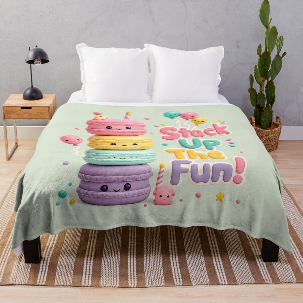 Item preview, Cute Pastel Macaron Stack Party | Kawaii 3D CGI Dessert Art designed and sold by Moons Studio.