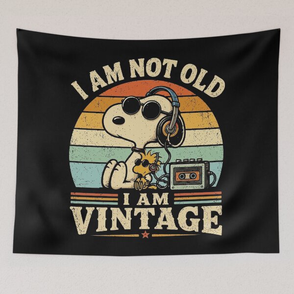 Item preview, Snoopy I Am Not Old I Am Vintage Retro Sunset Music  designed and sold by DamianRoy88.