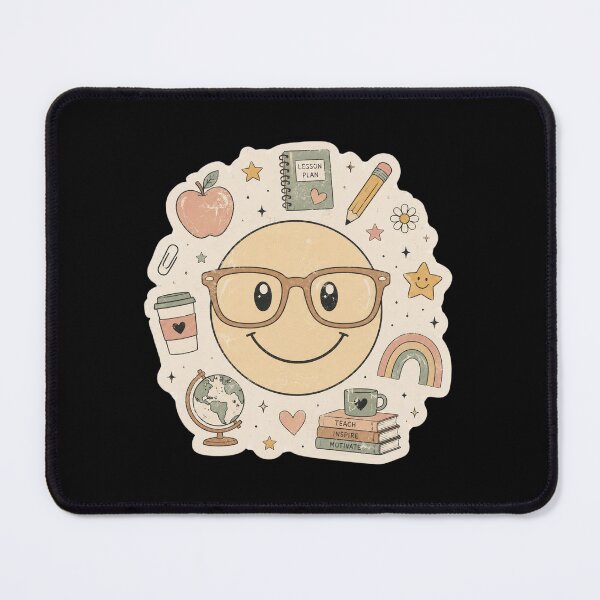 Item preview, Boho Teacher Aesthetic Retro Smiley Face Teach Inspire Motivate Sticker designed and sold by FestivityFinds.
