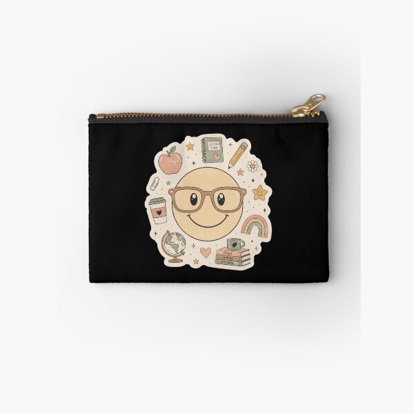 Item preview, Boho Teacher Aesthetic Retro Smiley Face Teach Inspire Motivate Sticker designed and sold by FestivityFinds.