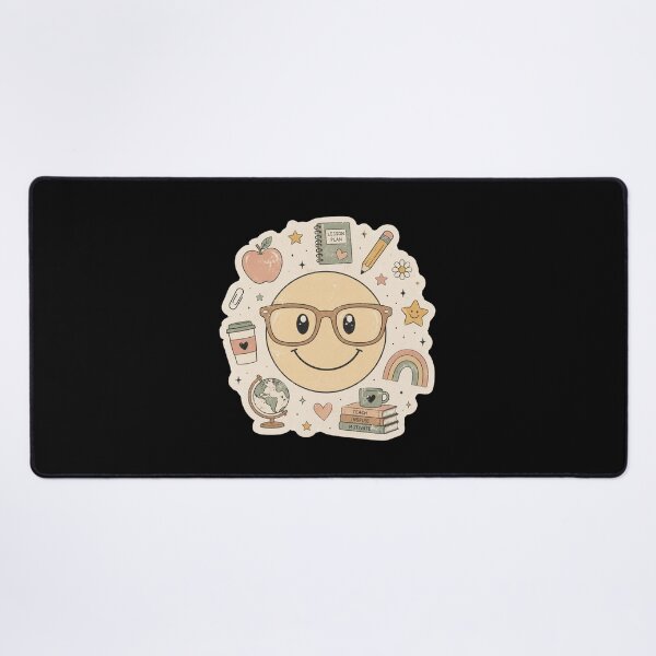 Item preview, Boho Teacher Aesthetic Retro Smiley Face Teach Inspire Motivate Sticker designed and sold by FestivityFinds.