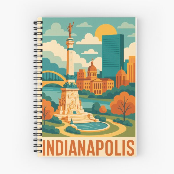 Item preview, Retro Pop Art Poster Illustration of Indianapolis | Bold Racing Capital City Print with Indianapolis Motor Speedway, Soldiers & Sailors Monument & Downtown Skyline designed and sold by PaintedPixels01.