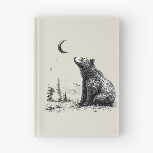Item preview, Celestial Forest Grizzly Bear Moon Illustration designed and sold by bosamji.