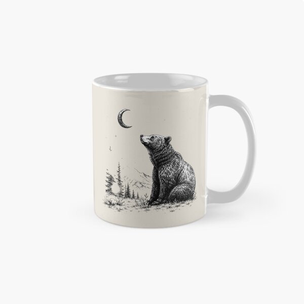 Item preview, Celestial Forest Grizzly Bear Moon Illustration designed and sold by bosamji.
