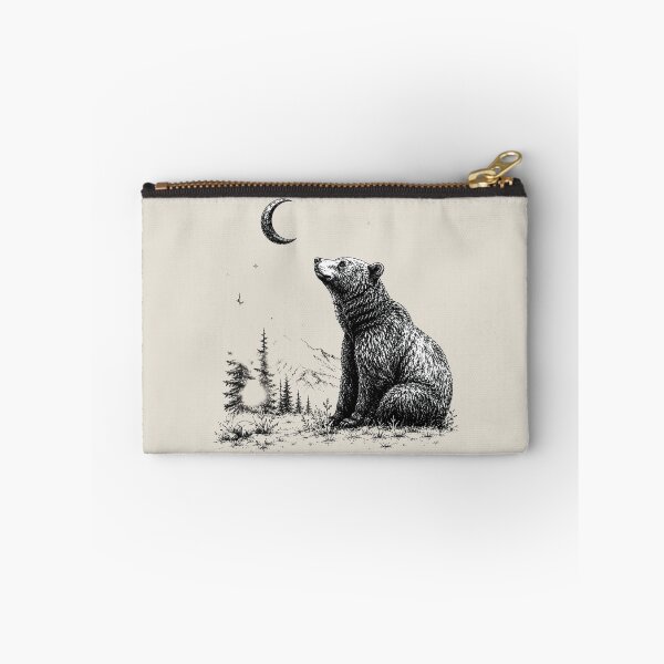 Item preview, Celestial Forest Grizzly Bear Moon Illustration designed and sold by bosamji.
