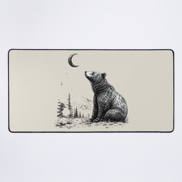 Item preview, Celestial Forest Grizzly Bear Moon Illustration designed and sold by bosamji.