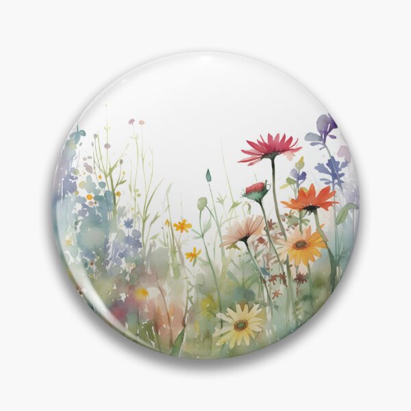 Item preview, Colorful Watercolor Wildflower Meadow Floral Field designed and sold by VibeShift Studio.