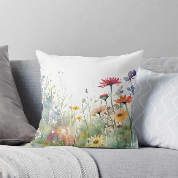 Item preview, Colorful Watercolor Wildflower Meadow Floral Field designed and sold by VibeShift Studio.