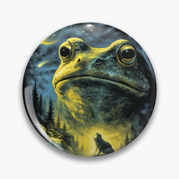 Item preview, Frog Howling to the Moon Retro Nature Graphic Shirt designed and sold by MOUL-TMER.