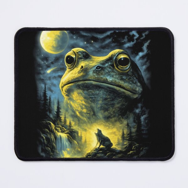 Item preview, Frog Howling to the Moon Retro Nature Graphic Shirt designed and sold by MOUL-TMER.