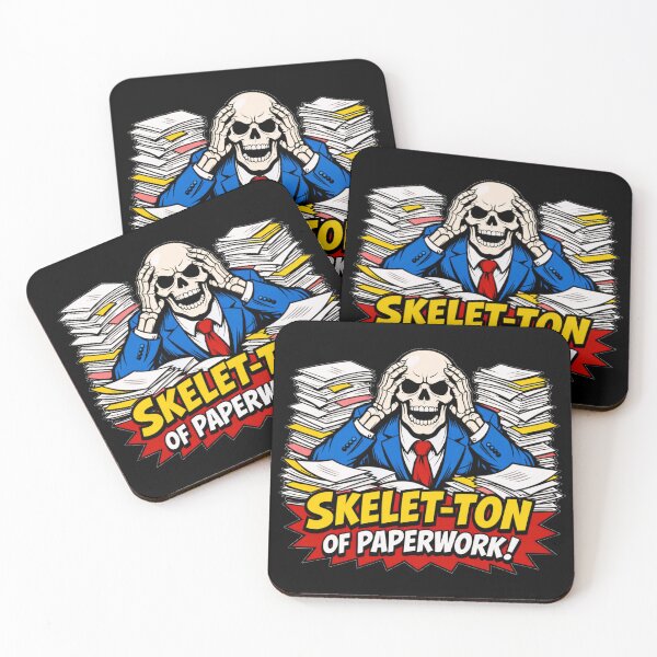 Item preview,  Skelet-ton of Paperwork Funny Office Skeleton Pun designed and sold by DeliaDesignsCo.