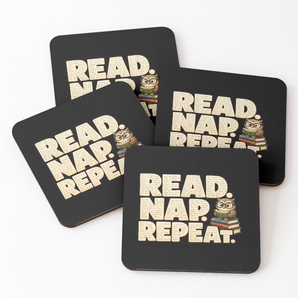 Item preview, Cute Reading Owl Sticker | Read Nap Repeat | Book Lover Gift designed and sold by Gremlin Hours.