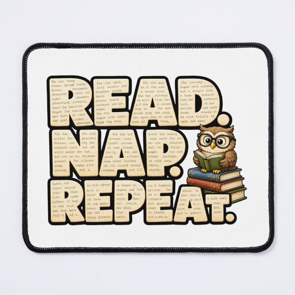 Item preview, Cute Reading Owl Sticker | Read Nap Repeat | Book Lover Gift designed and sold by Gremlin Hours.