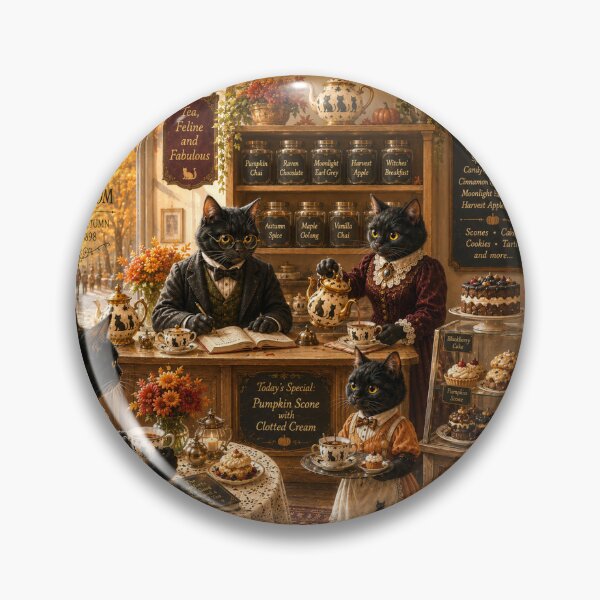 Item preview, Black Cat Tea Room designed and sold by Novel Works Studio.