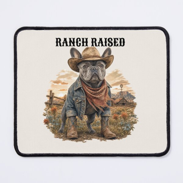 Item preview, Ranch Raised Cowboy French Bulldog Western Rustic Dog designed and sold by Rosie's Wildflower Boutique.