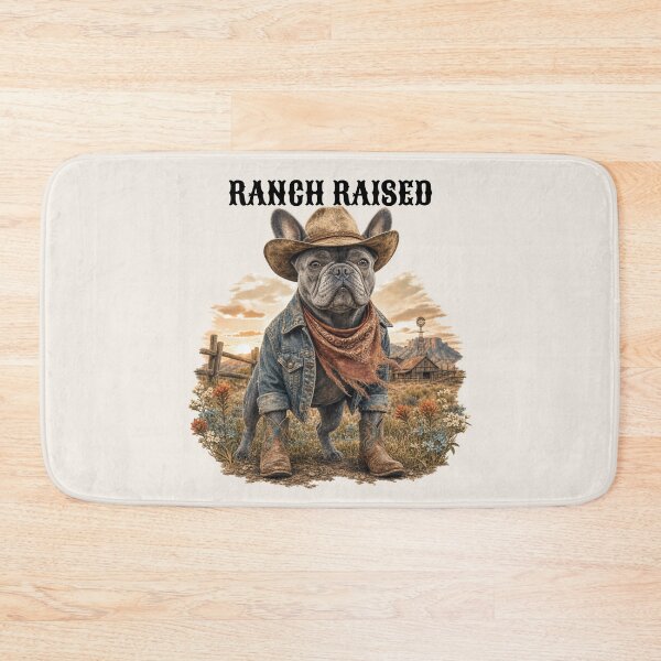 Item preview, Ranch Raised   Cowboy French Bulldog Western Rustic Dog designed and sold by Rosie's Wildflower Boutique.