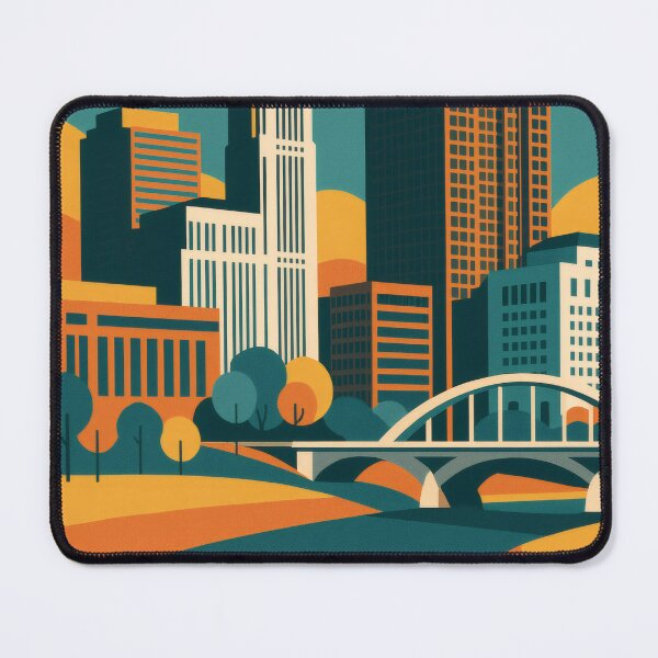 Item preview, Retro Pop Art Poster Illustration of Columbus | Bold Capital City Print with Ohio Statehouse, Scioto Mile & Downtown Skyline | Vintage American Travel Wall Art Decor designed and sold by PaintedPixels01.