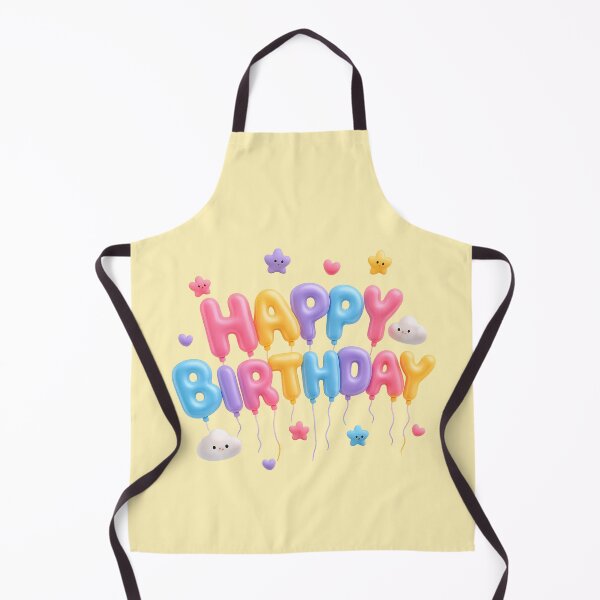 Item preview, Cute Neon Happy Birthday Balloons | Kawaii 3D GCI Party Art designed and sold by Moons Studio.