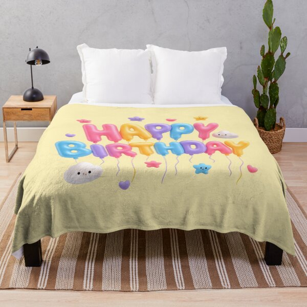 Item preview, Cute Neon Happy Birthday Balloons | Kawaii 3D GCI Party Art designed and sold by Moons Studio.