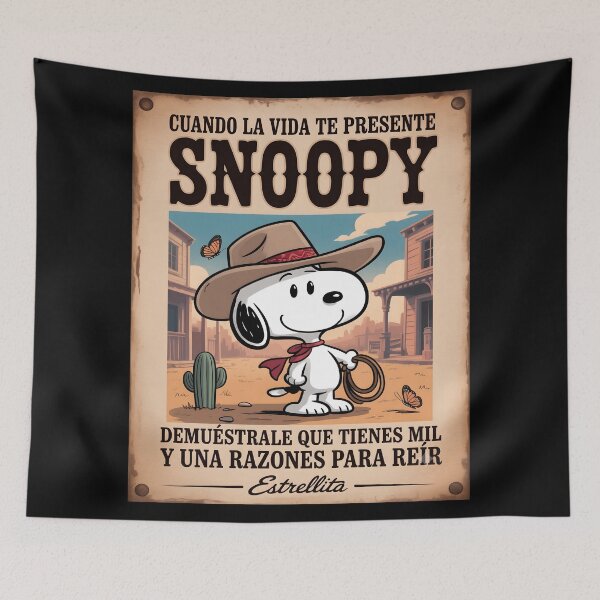 Item preview, Snoopy Cowboy Razones Para Reir Retro Spanish Poster  designed and sold by DamianRoy88.