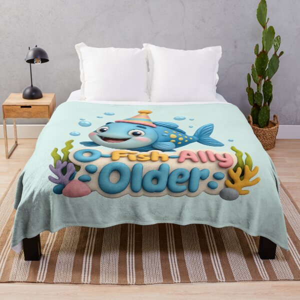 Item preview, O-Fish-Ally Older Cute Fish Birthday | Kawaii 3D Ocean Animal Party Fish Art designed and sold by Moons Studio.