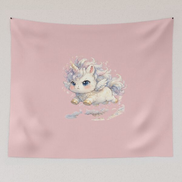 Item preview, Kawaii Pegasus Foal Illustration – Cute Determined Baby Winged Horse Art designed and sold by MagicMakerPh.