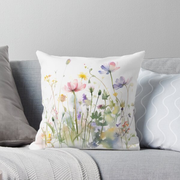 Item preview, Dainty Pink and Purple Watercolor Wildflowers designed and sold by VibeShift Studio.