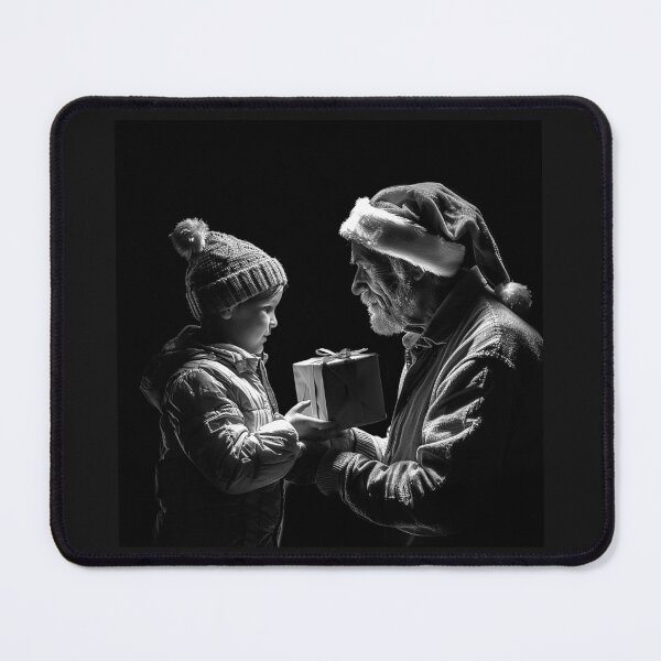 Item preview, Grandfather and Child Christmas Gift | Heartwarming Holiday Family Portrait | Black and White Art designed and sold by inkoutninja.