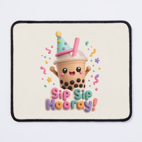 Item preview, Cute Bubble Tea Party - Sip Sip Hooray | Kawaii 3D Boba Party Art designed and sold by Moons Studio.